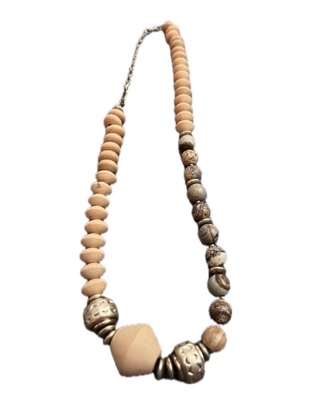 Neutral Beige & Brown Beaded Necklace